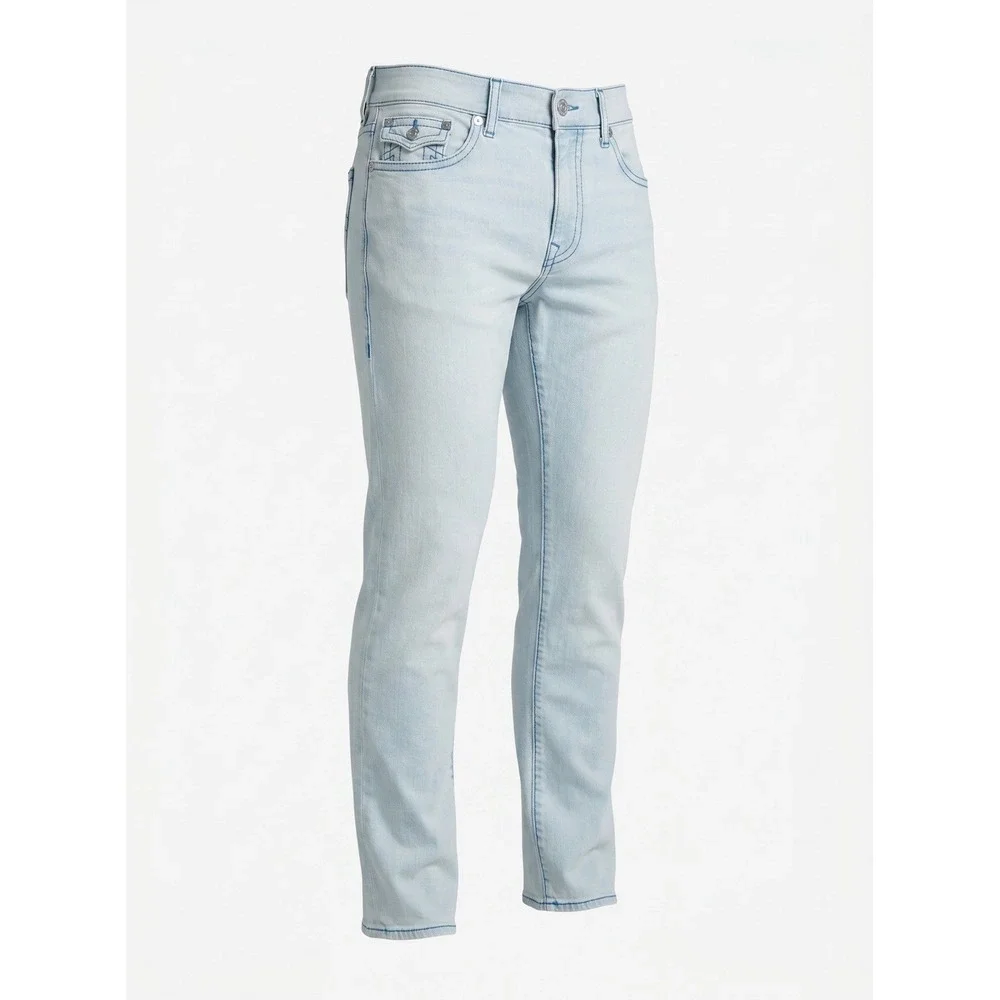 TRUE RELIGION 36 Ricky Big T Jeans Mens Light Wash Straight 701453 NWT